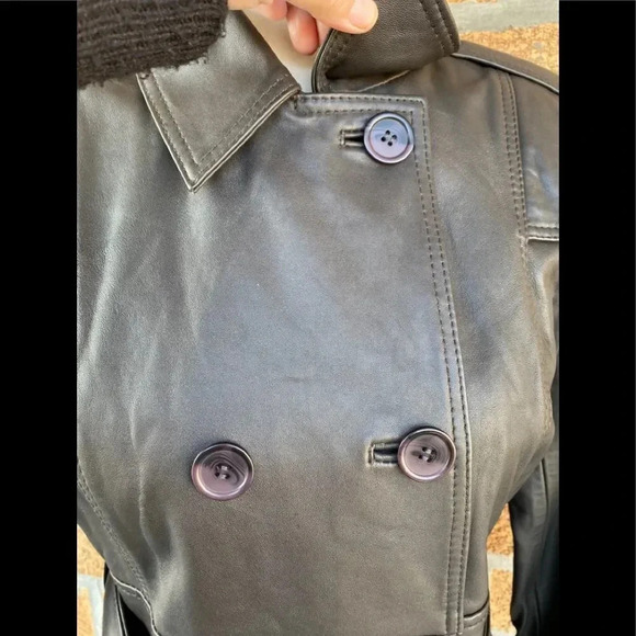 REISS double breasted leather jacket Sz 10 - Picture 3 of 16